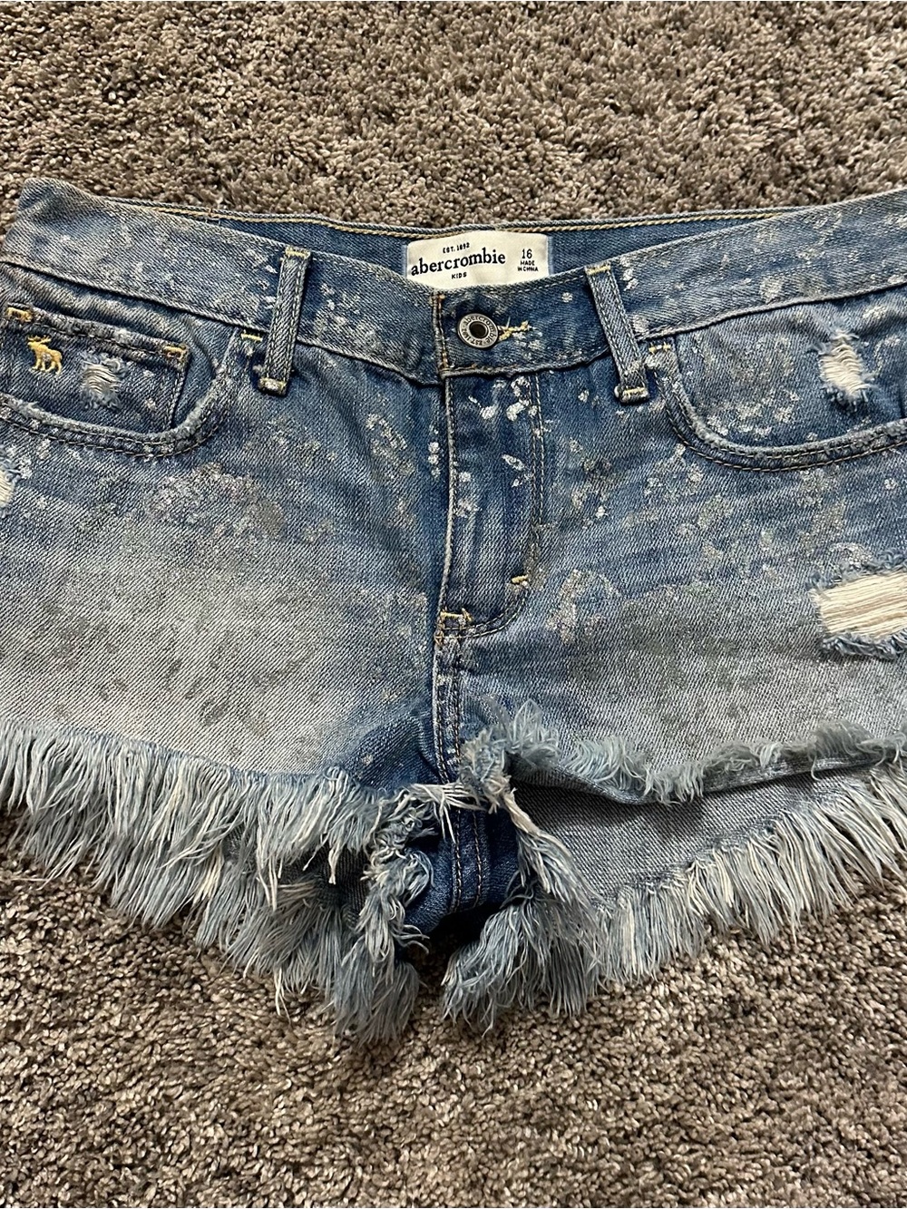Abercrombie Kids Girls Size 16 Distressed Denim Cutoff Shorts